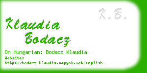 klaudia bodacz business card